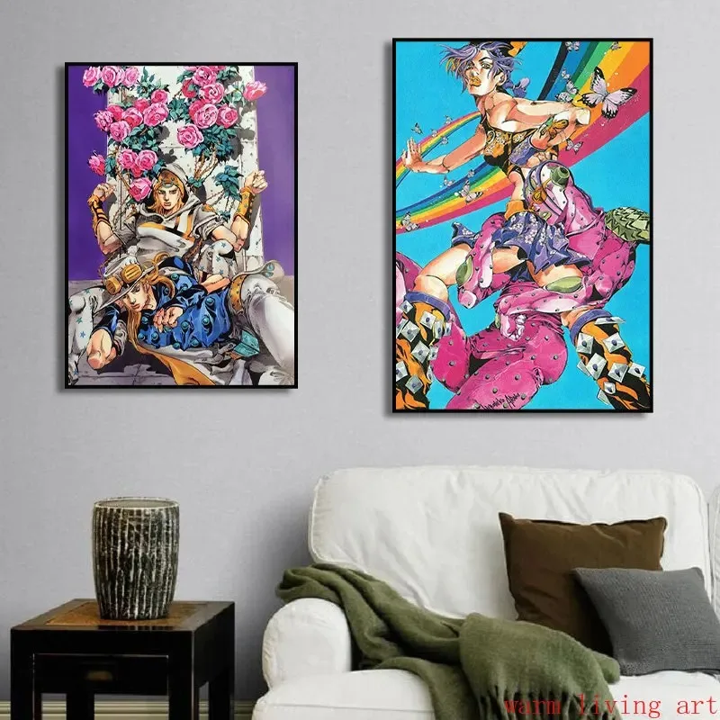 Classic Anime Poster JoJo\'s Bizarre Adventure JOJO Poster Illustration Wall Art Room Canvas Painting Print Gift home Decoration