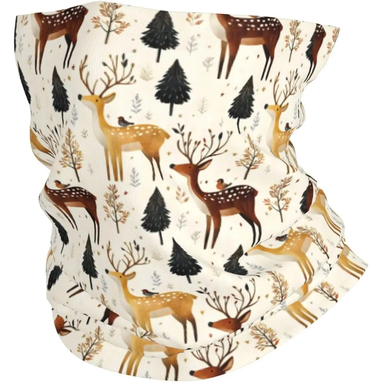 Kominiarki męskie damskie z nadrukiem leśnych zwierząt, jeleni i ptaków, bandany, balaclava, półmaska na twarz, osłona na szyję, szalik.