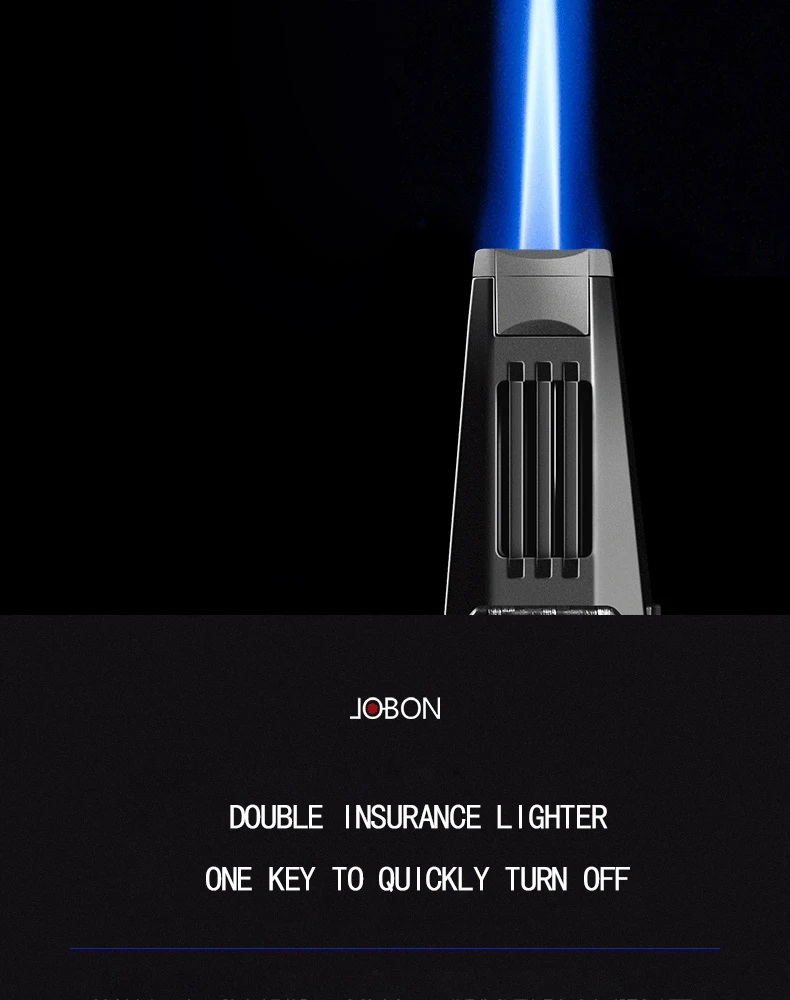 JOBON Kitchen BBQ Cigar Big Jet Flame Turbo Torch Fire Lock Adjust Nachfüllfeuerzeug ohne Butangas – Detail 9