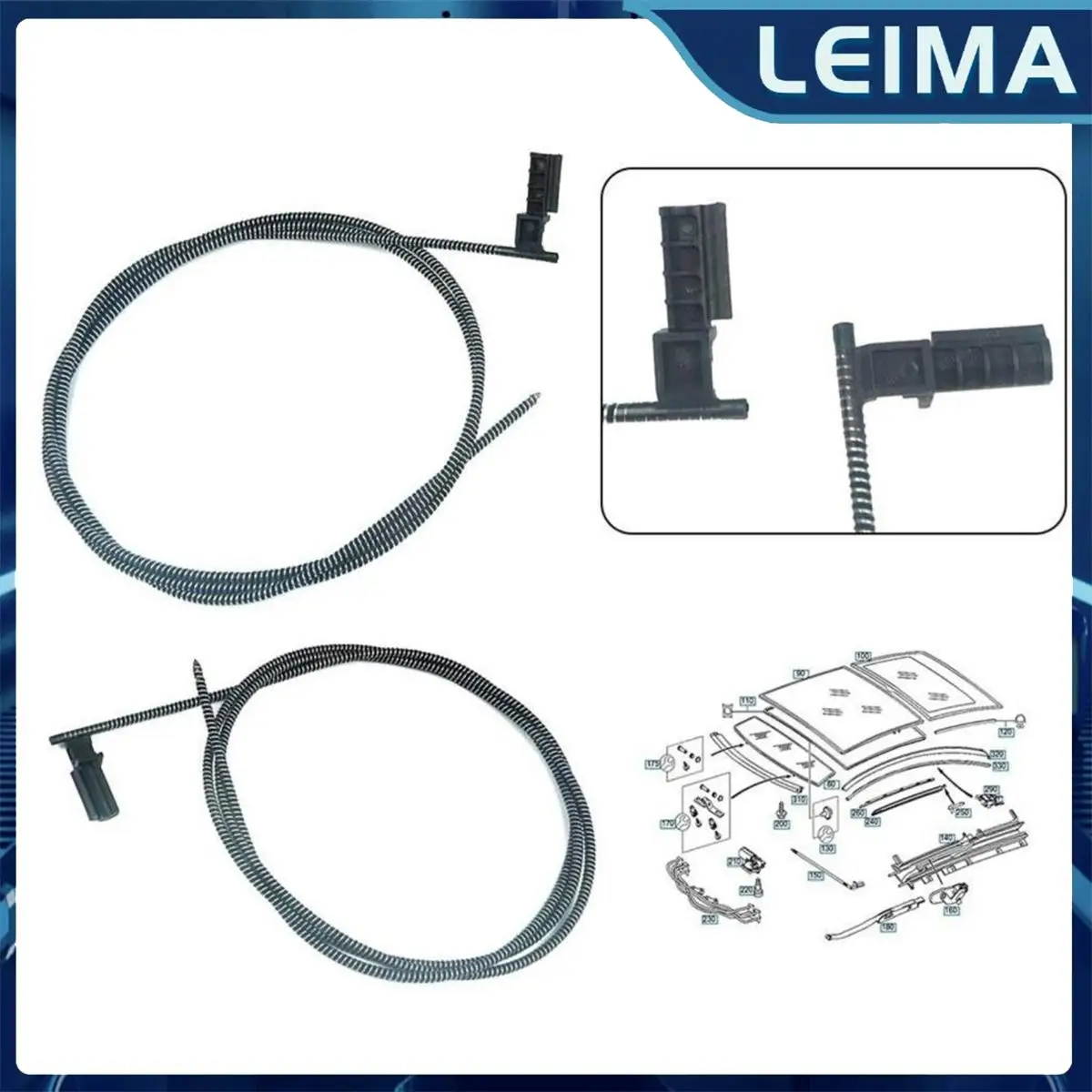 

2Pcs Premium Front Sunroof Cable A2037800189 A2037800289 for Mercedes C-Class W203 Sport Coupe CL203 Improved Heat Sink Car Part