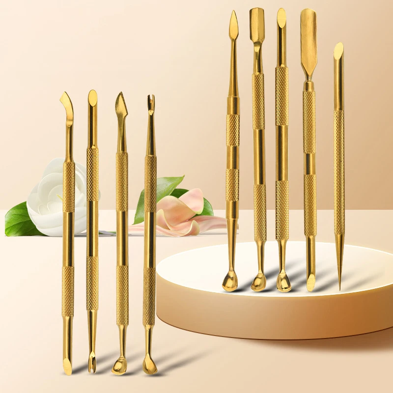 1pcs Double-ended Stainless Steel Cuticle Pusher Nail Dead Skin Push Remover For Pedicure Manicure Nail Art Cleaner Care Tool