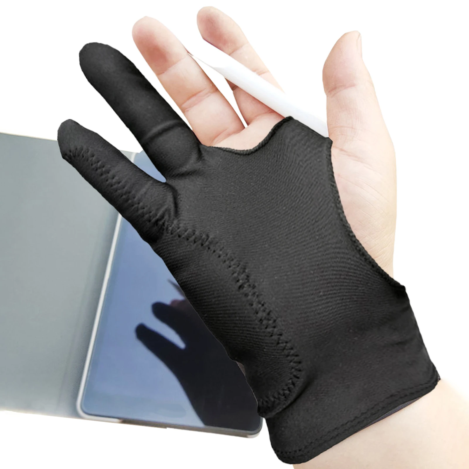 Anti-touch handschoenhandschoenen voor het tekenen van handschoenen van tabletkunstenaars met twee vingers voor het schetsen van tabletpapier veegbescherming