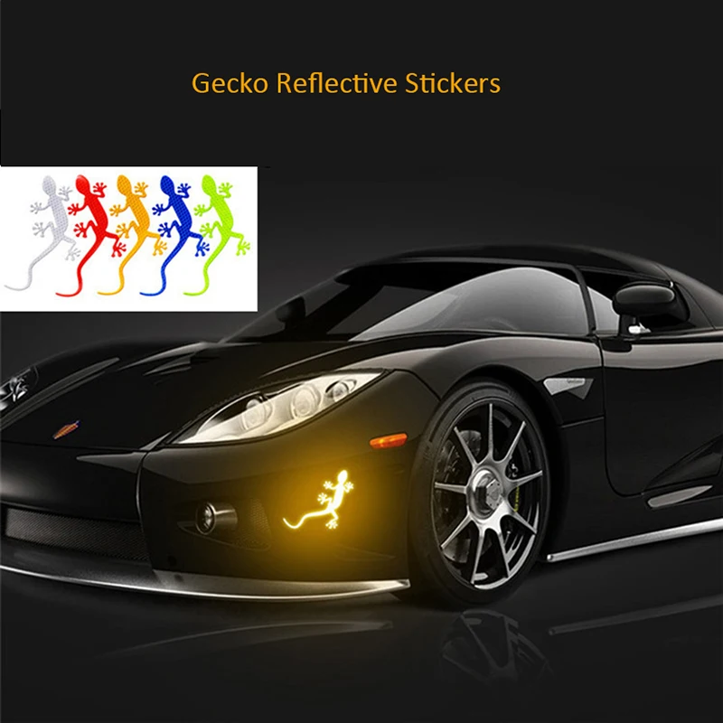 Reflective Sticker Safety Warning Mark Reflective Tape Auto Exterior Accessories Gecko Reflective Strip Light Reflector