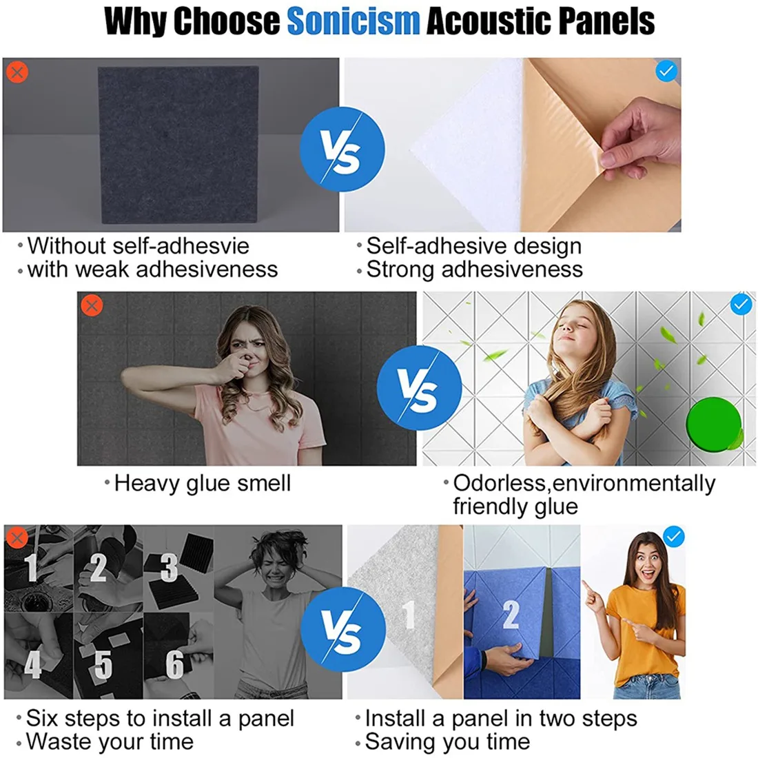 12 Pack Acoustic Panels,Sound Proof Padding,Beveled Edge Sound Absorbing Panels,For Acoustic Treatment And Wall Decor,Et