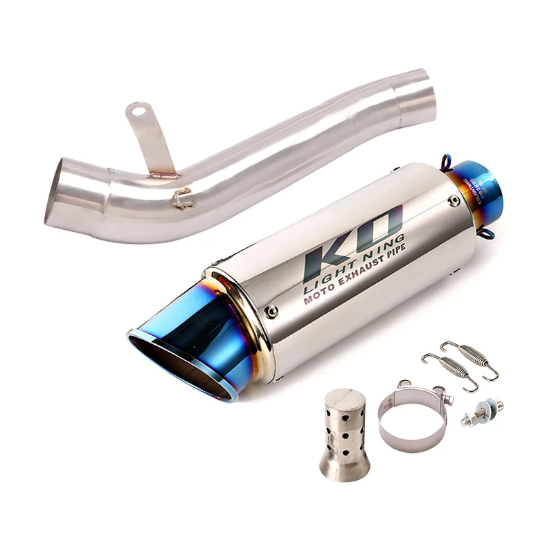 

For Aprilia RSV4 2017-2019 2018 60MM Motorcycle Escape Exhaust Mid Link Pipe Slip On Removable DB Killer Modified Stainless