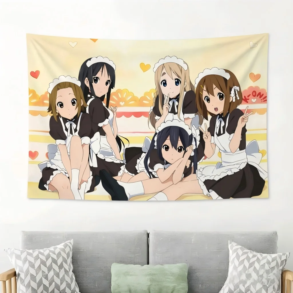 Kawaii Anime Girls Wall Tapestry, Aesthetic Wall Hanging Decor for Otaku Bedroom & Dorm Room Home Decoration