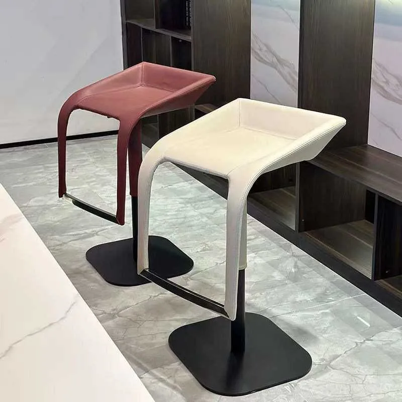 Comfortable Luxury Bar Chair Ergonomic Computer Relaxing Leather Bar Chair Vintage Swivel Accent Taburete Alto Kitchen Furniture