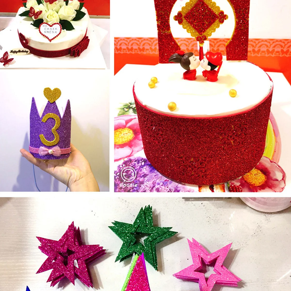 

20 pcs Colorful Glitter Sponge Paper Thickened Eva Craft For Diy Art Stationery Decorations Bag Jewelry Box Embellishment Sponge