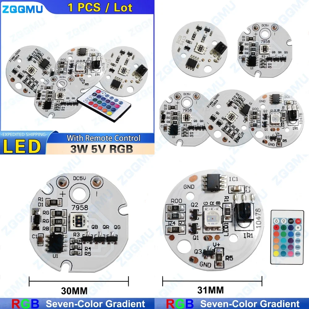 

DC5V RGB LED Light Board 16 Colors Round Gradient Lamp USB Powered Remote Control DIY Night Light Ambient Lighting for Room