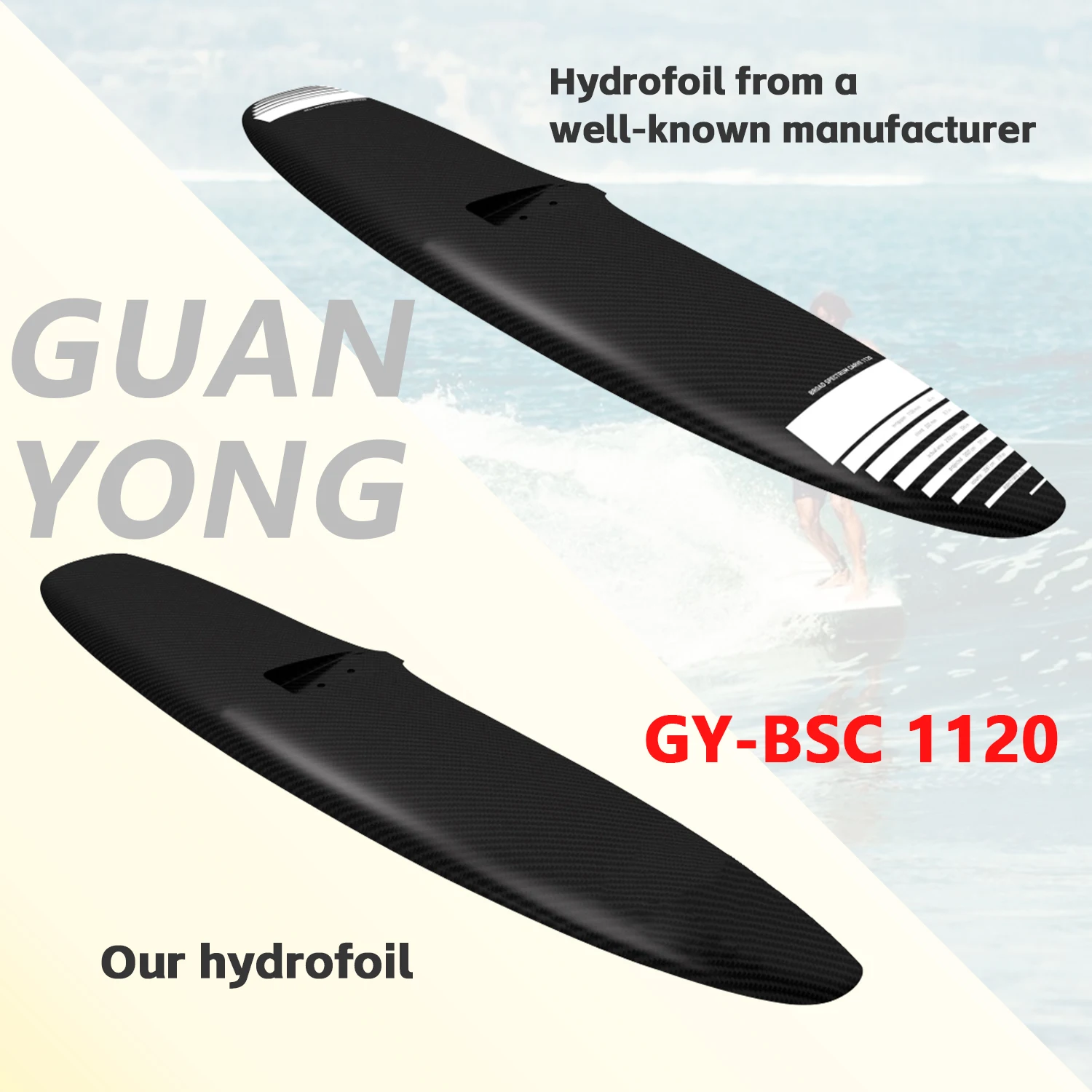 

GY-BSC 1120 2007sqcm front wing large blade endurance suitable for novice training unpowered carbon fiber hydrofoils