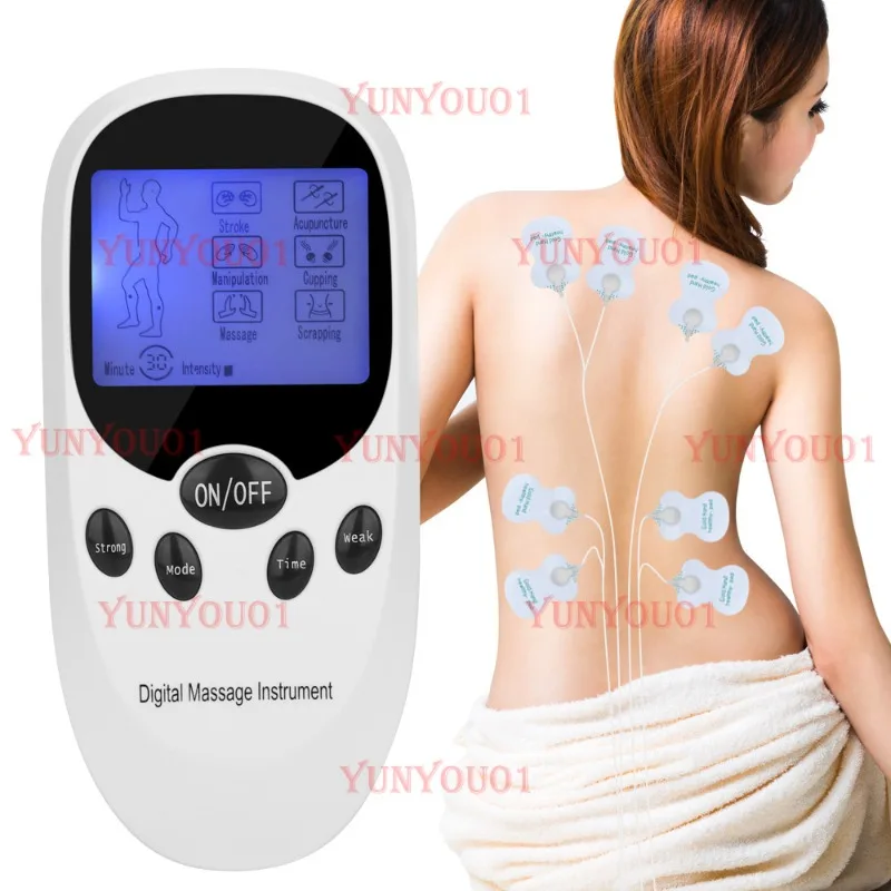 Electronic Pulse Dual-channel Massager, Neck and Waist Portable Home Electric Massager