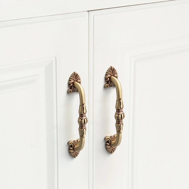 

Golden Black Full Copper Cabinet Door Cabinet Hardware Cabinet Closet Door Handle Antique Drawer Pure Copper Furniture Pulls