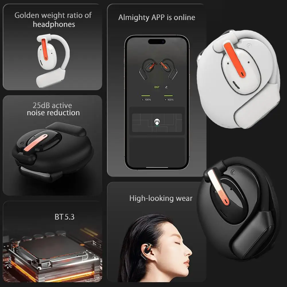 D57 Elephant Trunk Co Branded Wireless Active Noise Hanging Type Reduction Smart Bluetooth Control Earphone Ear B0X5