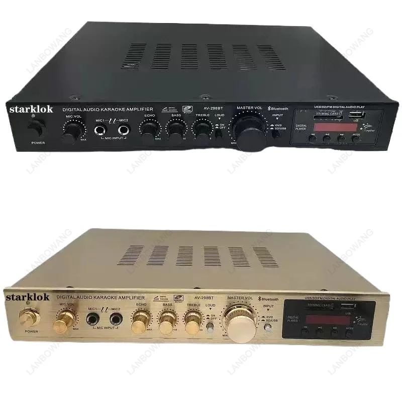 AV-298BT Five Channel Home High Power Amplifier Bluetooth Audio Amp With Remote Control 110V 220V Home Theater Device