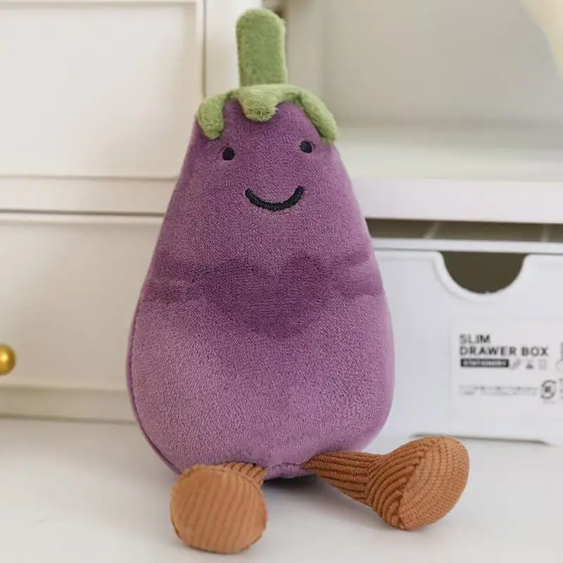 15/26cm New Simulated Eggplant Backpack Pendant Doll Filled Plush Toy Cartoon Anime Suitable Children's Birthday Gift Fun Doll
