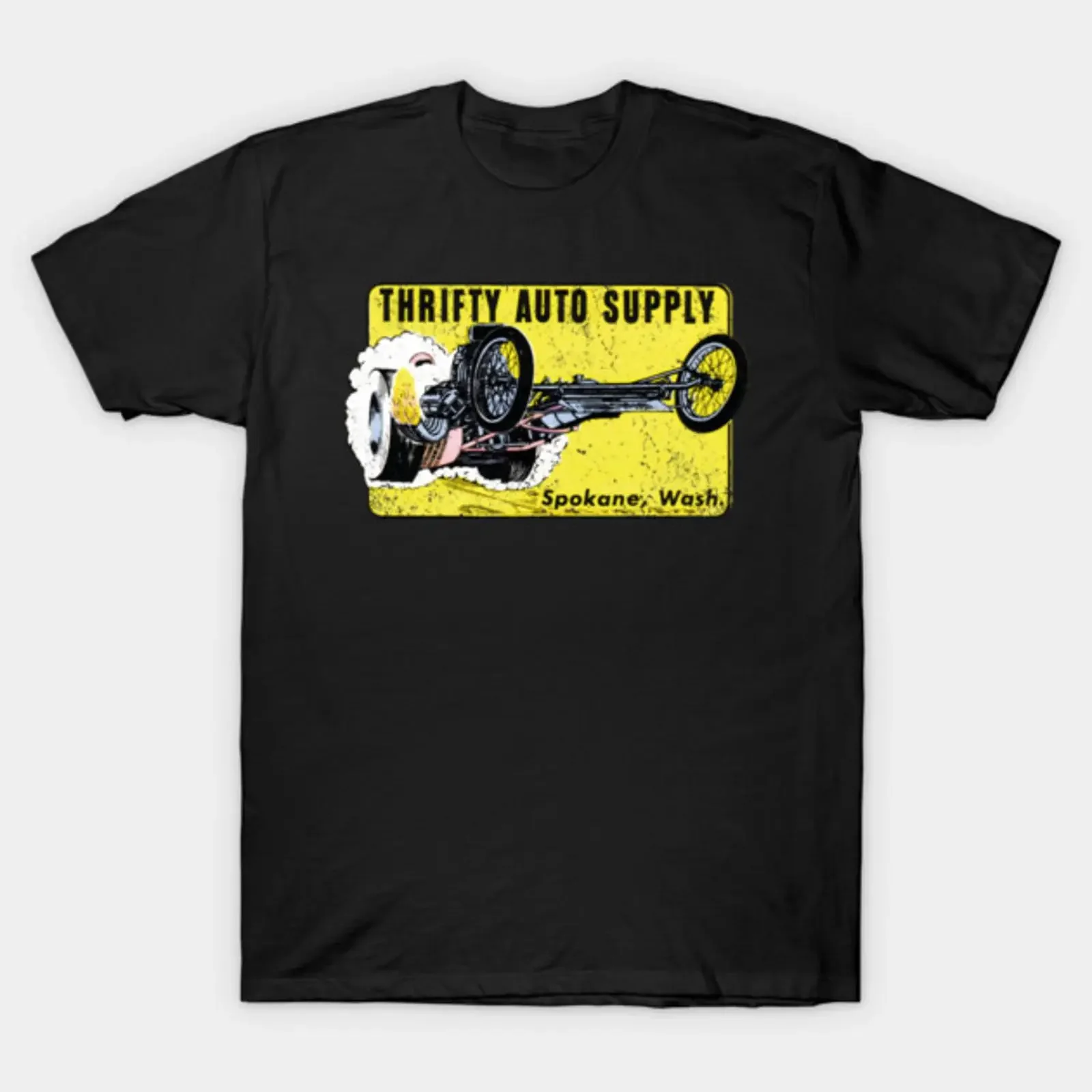 Thrifty Auto Supply hemi rail dragster T Shirt vintage Washed Breathable streetwear Versatile fashion Slightly graphic
