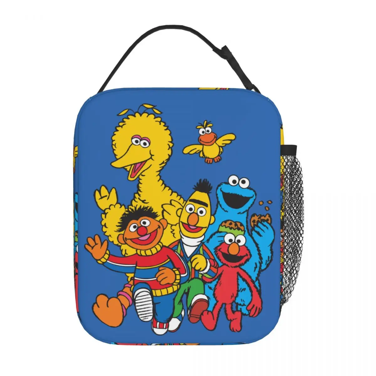 Vintage 123 Cookie Monster Insulated Lunch Bag Cooler Bag Meal Container High Capacity Tote Lunch Box Men Women Office Outdoor