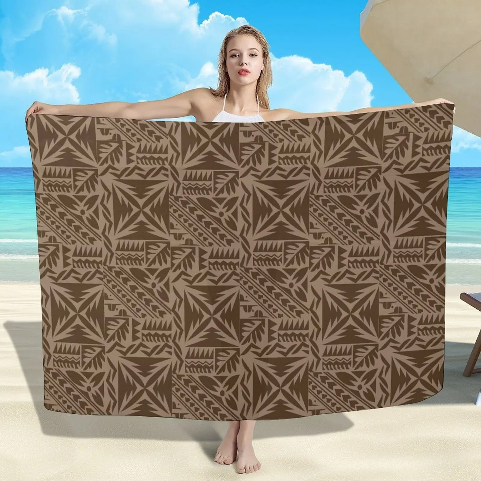 Custom Women's Sarong Scarf Bikini Wrap Coat Polynesian Custom Sarong Hawaiian Resort Vintage Ethnic Print Sarong