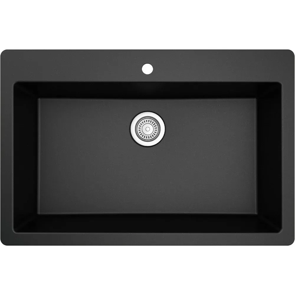 Top Mount Large Single Bowl Quartz Kitchen Sink in