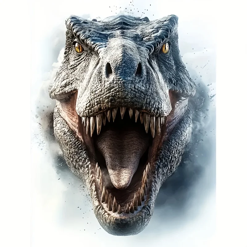 Ferocious T-Rex Gloss Vinyl Sticker Glitter Accent Self-Adhesive For Car Laptop Motorcycle Wall Dinosaur Room Decor