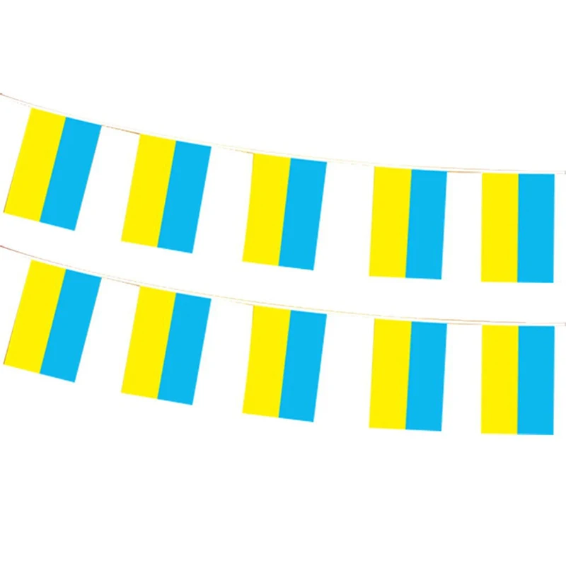 Xvggdg 20pcs/Set Mini Ukrainian Bunting Flags Pennant String Ukraine Banner Buntings Festival Holiday