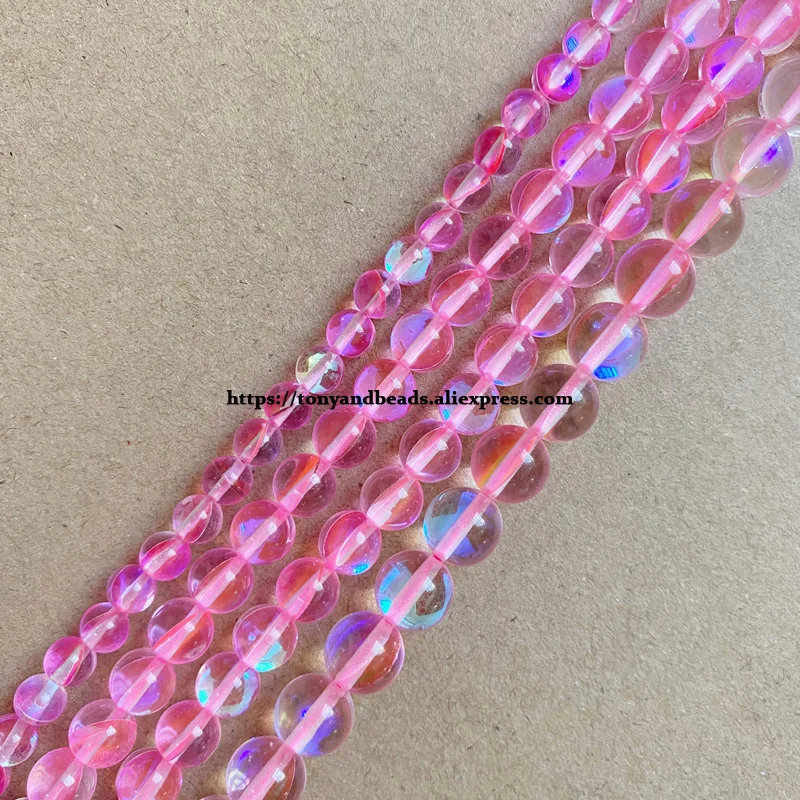 Smooth K9 Austria Crystal Synthetic Glitter Moonstone Round Loose Beads 15\