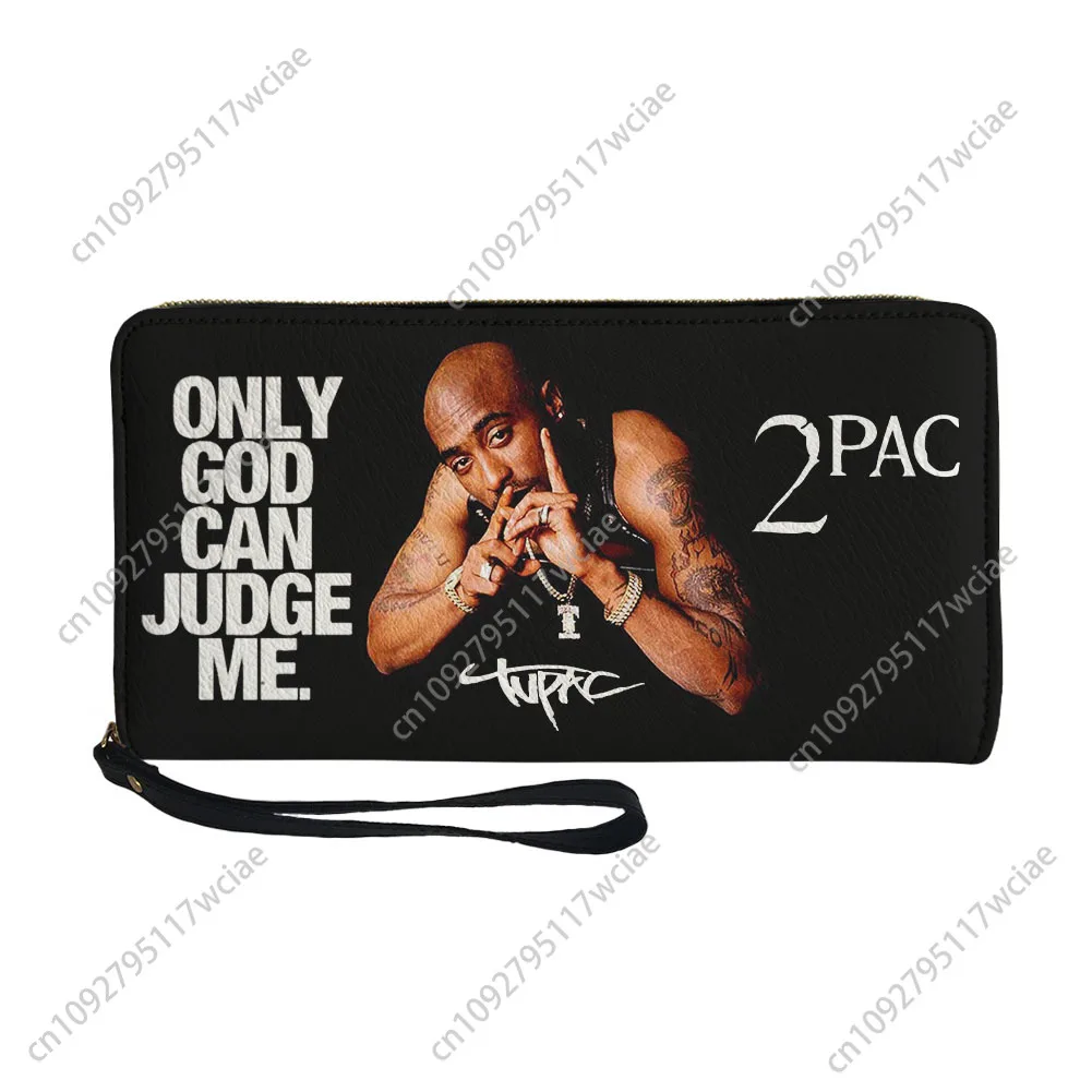 

Tupac Rapper 2PAC Custom Wallet Purse Hip hop singer Mens Womens Zipper Long Wallets Double Print Portable Wallet Gift Bag