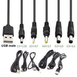 5V rodzaj USB A męski na ładowarka DC wtyczka przewodu łącze typu Jack przedłużacz zasilania 22AWG 3A