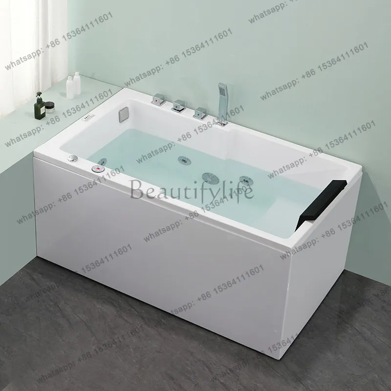 

Small apartment bathtub household acrylic thin edge light luxury homestay thermostatic bathtub