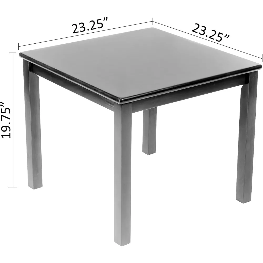 Solid Hard Wood Kids Table and Chair Set (4 Chairs Included), Coffee, 5 Piece Set