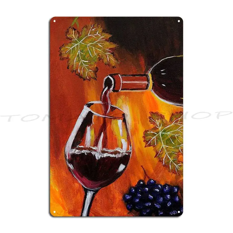Wine And Grapes Cheers the Party Begins Metal Sign Wall Plaque Cave Retro Club Customized  Tin Sign Poster