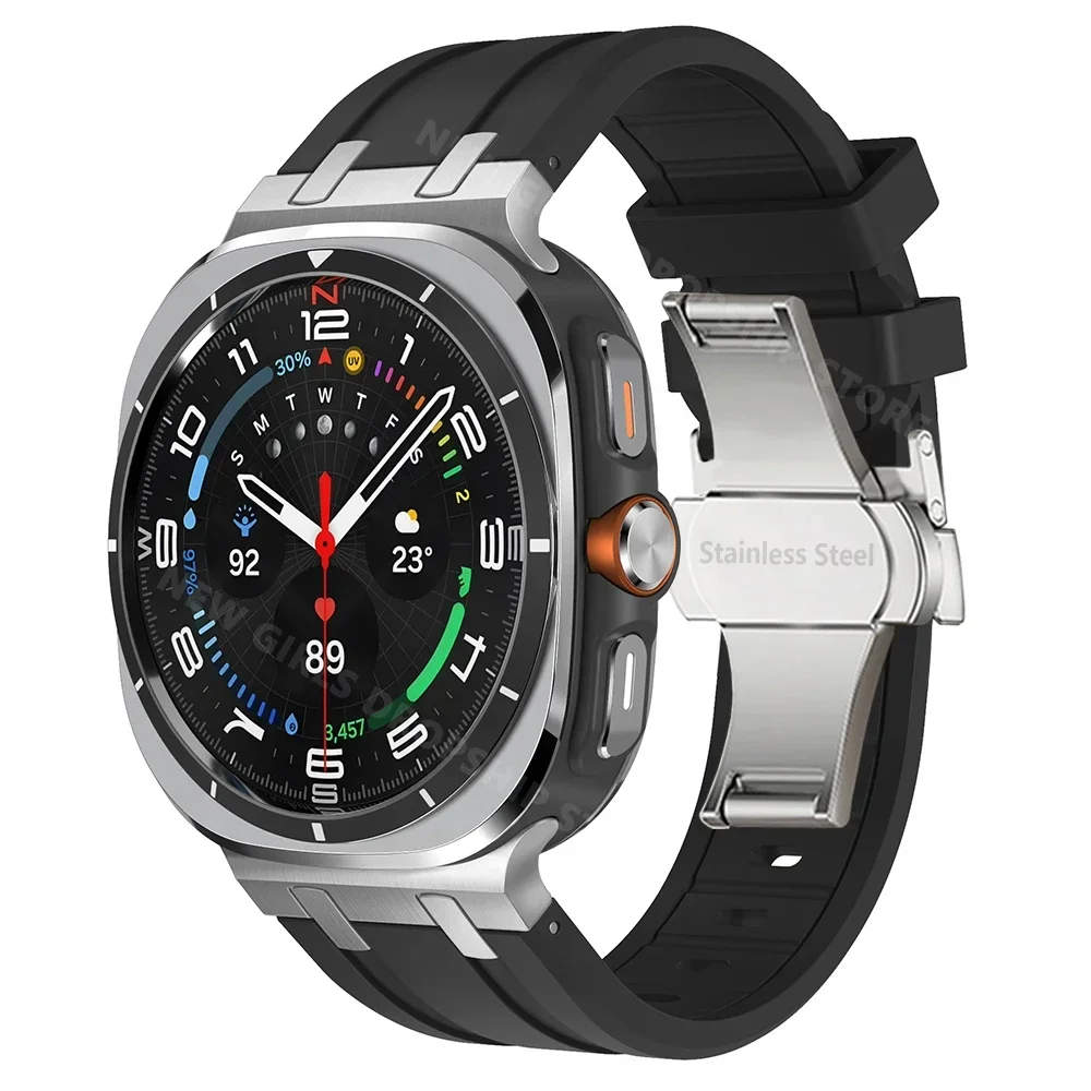 AP Silicone Loop Strap for Samsung Galaxy Ultra 47mm Luxury Men Sports Band for Samsung Galaxy Ultra Butterfly Buckle Watchband