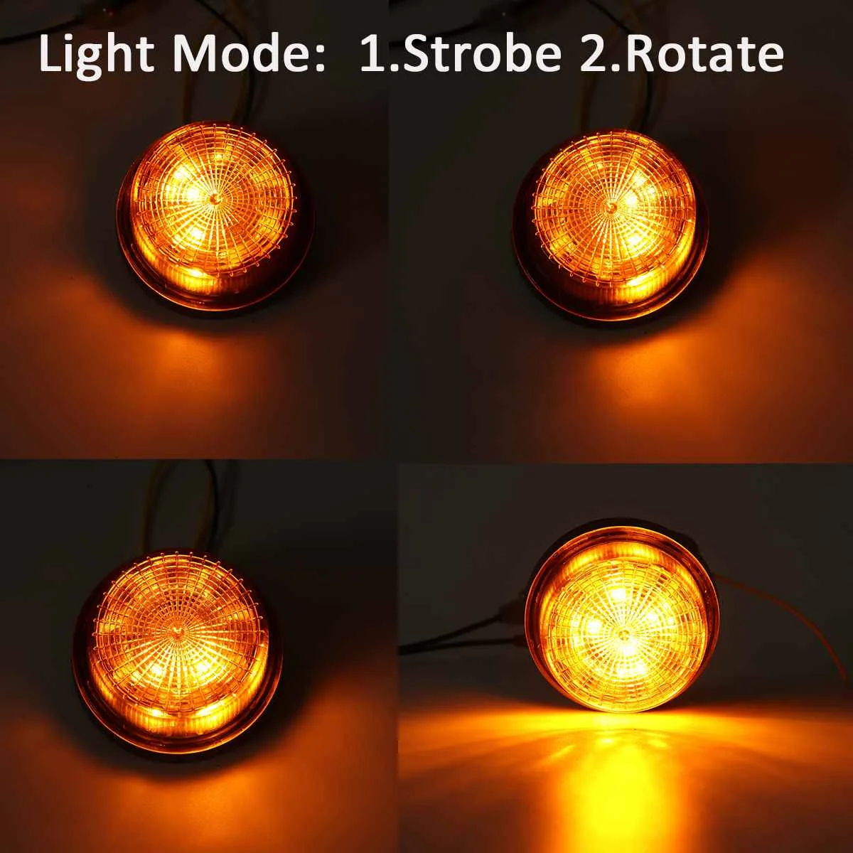 1/2/4X 12V 24V LED Flashing Light Strobe Emergency Alarm Lamp Round Rotary Roof Warning Signal Flash Lamp Beacon For RV Truck