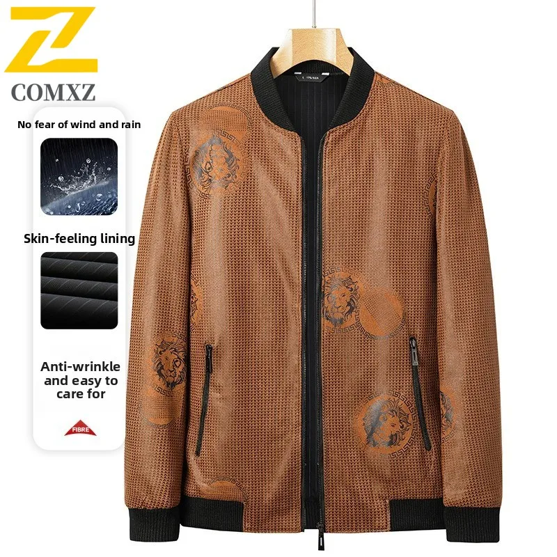 

Spring Autumn Men Windbreaker Outdoor Stand Collar Jacket Waterproof Windproof Multi-Functional Coat Lightweight Hiking Fishing