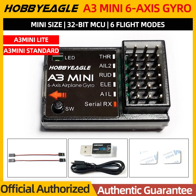 Hobbyeagle A3 Mini 6-Axis Gyro System Lite/Standard Flight Control FC Balancer Stabilizer PPM SBUS For RC Fixed Wing Airplane