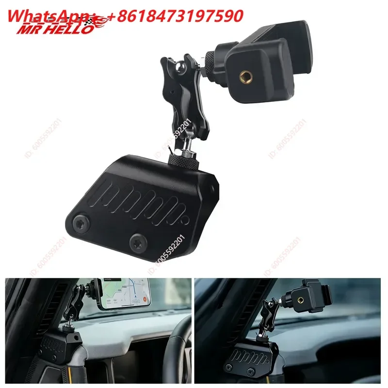 Car Phone Holder for Bronco A Pillar Mount Left Armrest Main Driver Navigation Frame Accessories