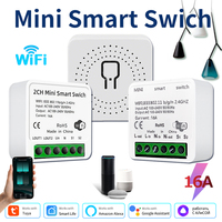 16A Mini Tuya Smart Wifi DIY Light Switches Module 2-way Control Relay Breaker Work With Smart Life App Alexa Alice Google Home