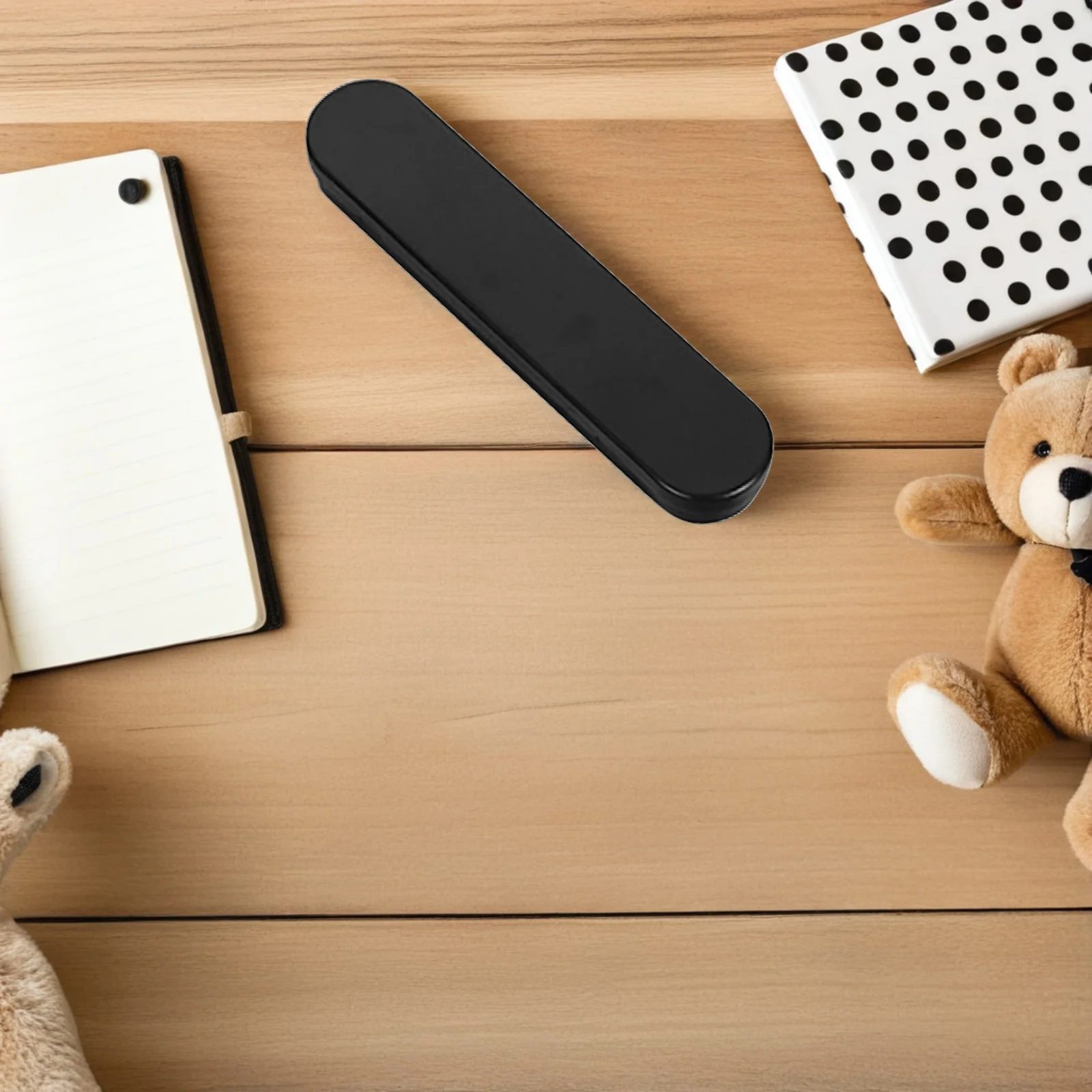 

4pcs Black Silver Rectangular Tin Pen Case Supple Liner Organizing Pens Pencils Markers Crayons Metal Stationery Box