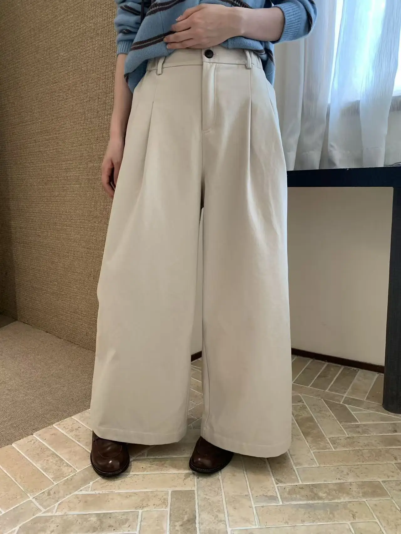 

Casual Trousers High Waist Balloon Pants Autumn Season Pleated Deconstructed Wide Leg Pants Versatile High Waist Zipper