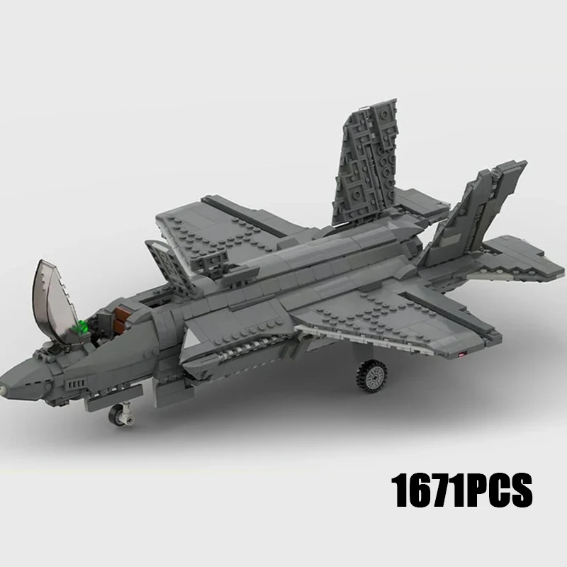 Moc Building Bricks Military Model F-35 B Lightning II Fighter Technology Modular Blocks Gifts Toys For Children DIY Assembly