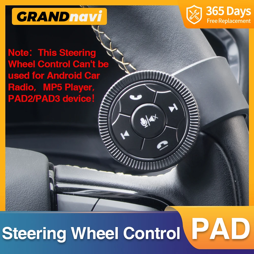 Grandnavi Car Wireless Steering Wheel control used for PAD 7Inch 9Inch Switching song Volume control phone call Radio Multimedia