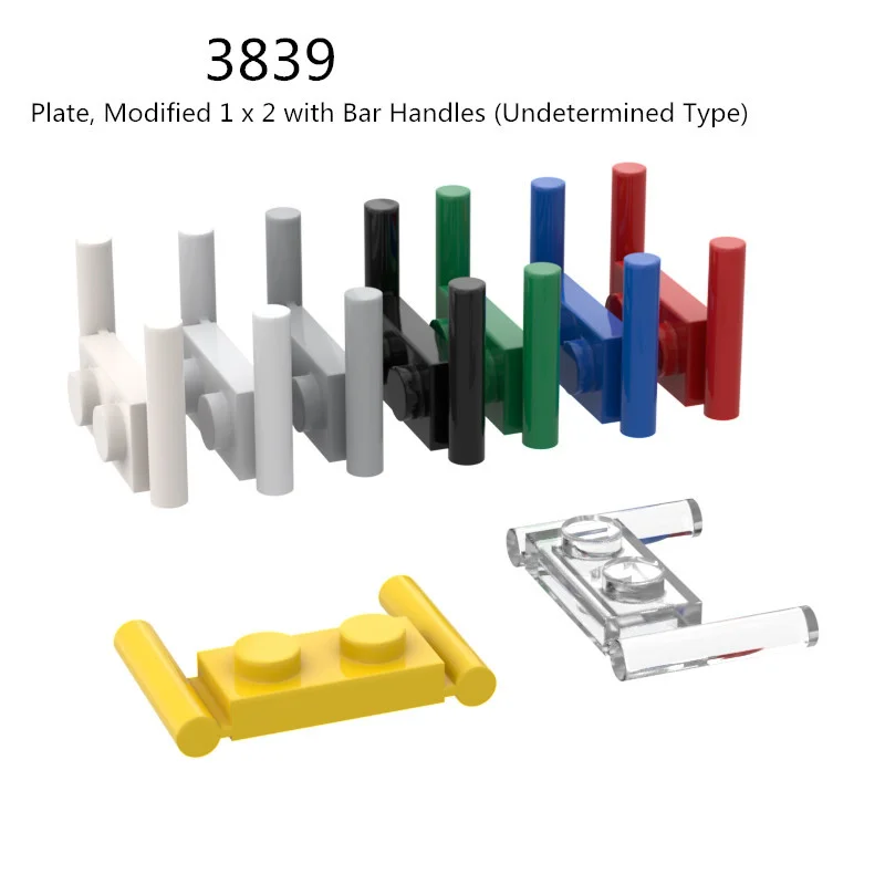 

1 шт., Детский конструктор, 3839 пластина, Модифицированная 1x2 с ручками (неопределенный тип), игрушка GBC для высокотехнологичного набора MOC