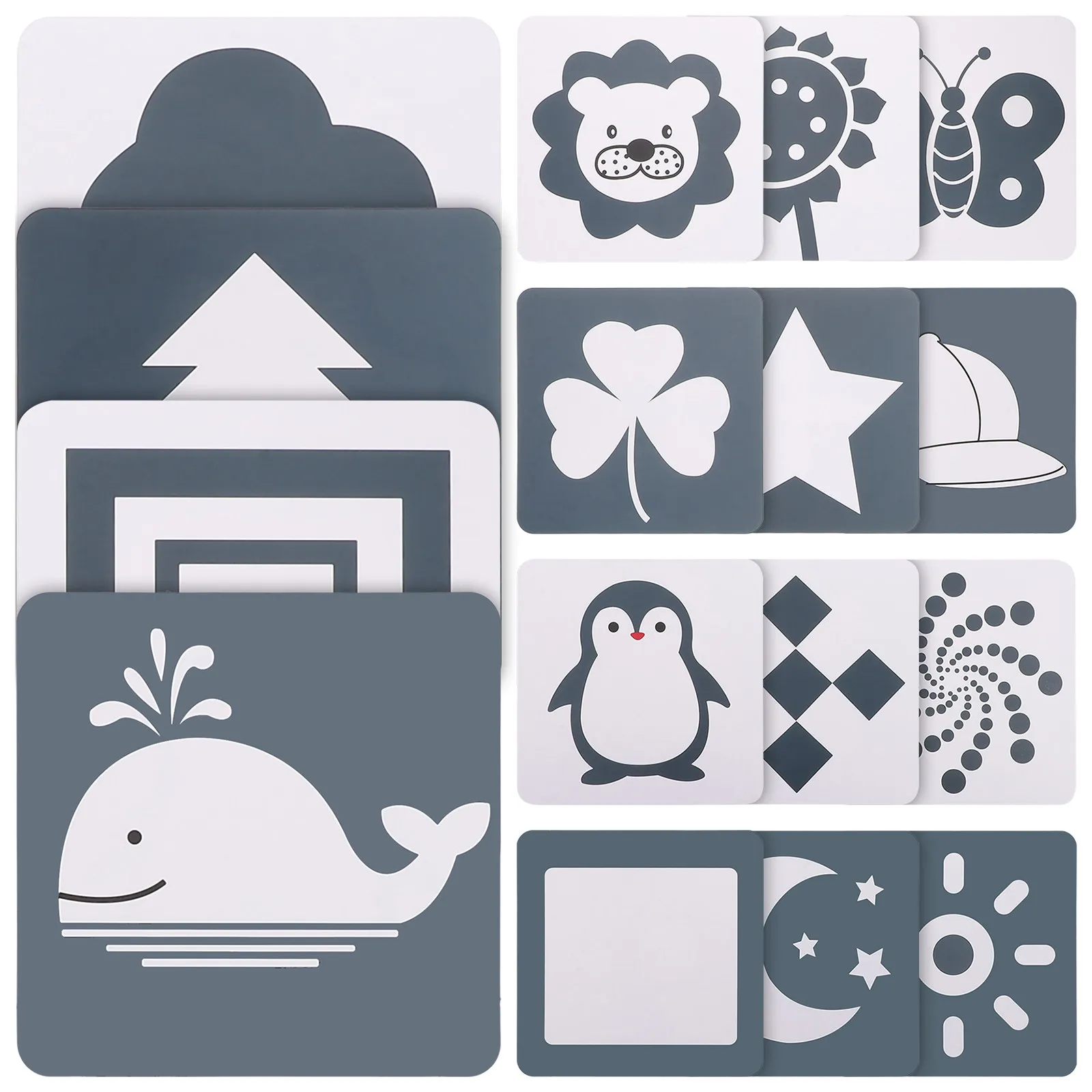 2 Sets High Contrast Baby Flashcards Visual Stimulation Cards For Newborns Sensory Development Learning Toddlers Activity Cards