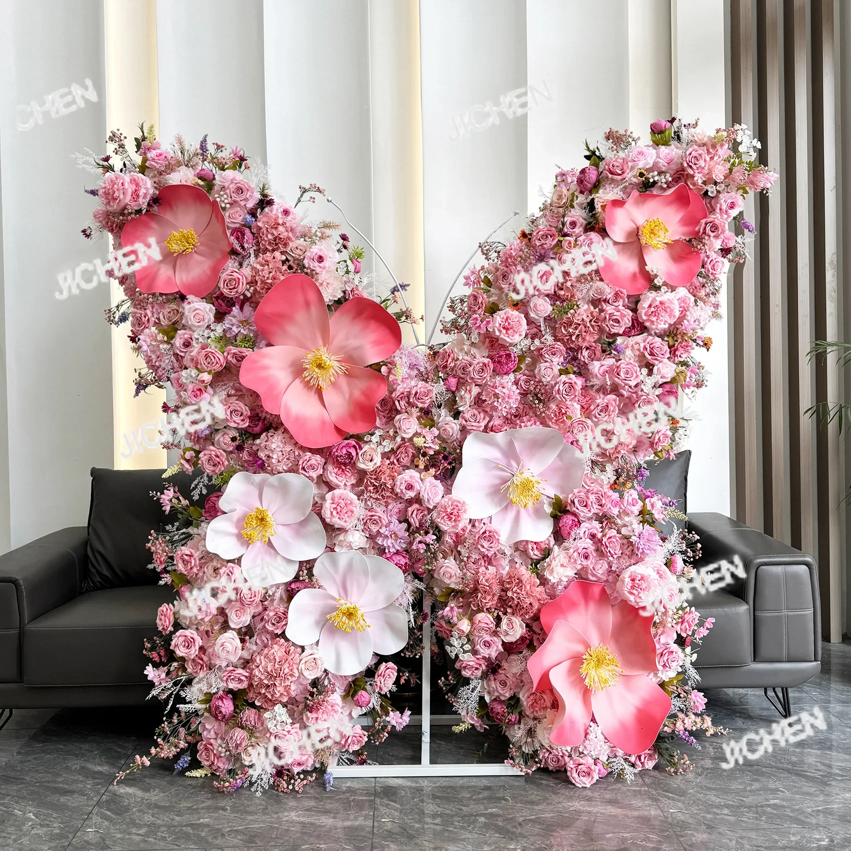 

JCH Wedding simulation flower butterfly arch flower decoration flower, party event proposal birthday banquet background flower w