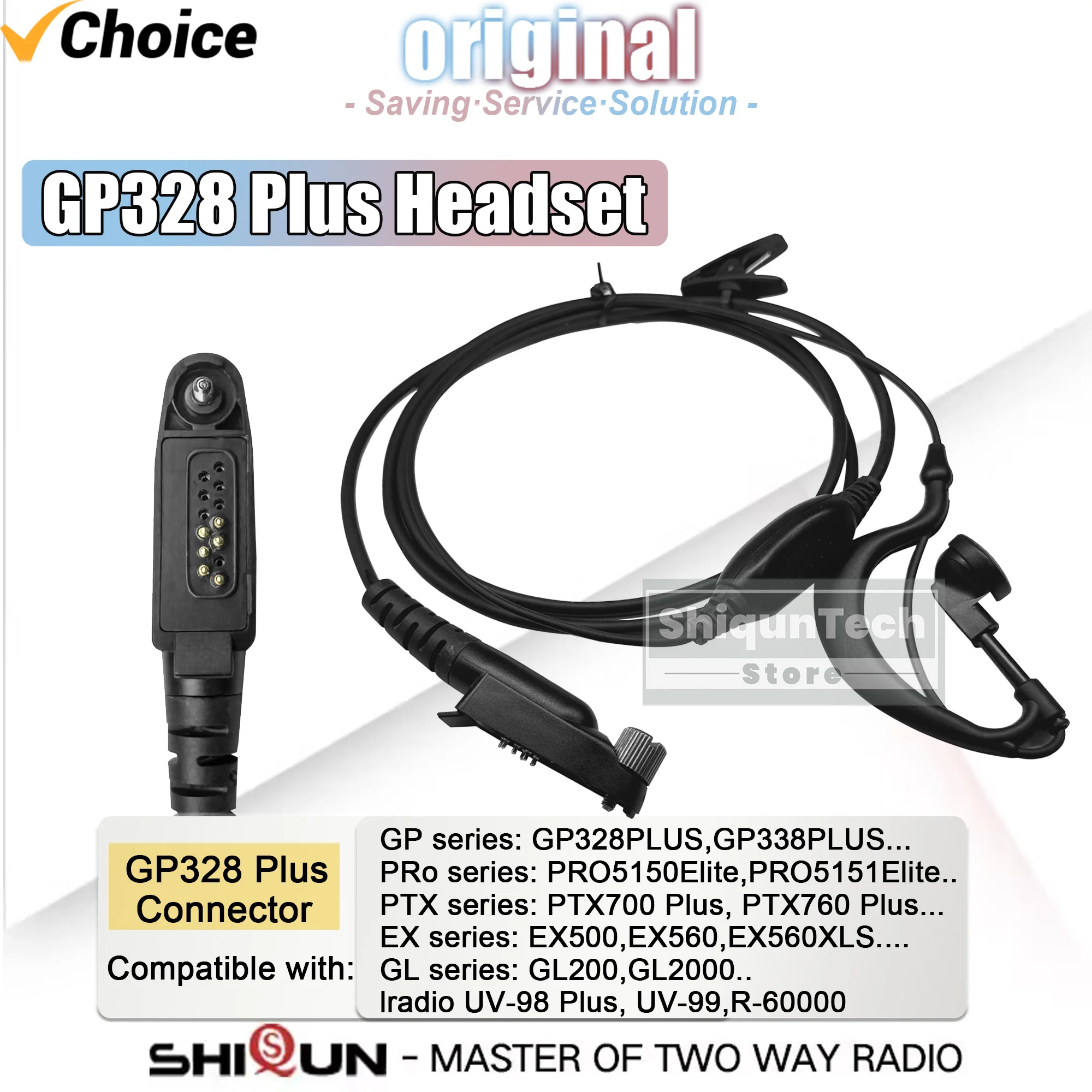 UV-98 Plus Earpiece RT-880 Earphone Headset Compatible with Motorola GP328 Plus GP344 GP388 GP339 PLUS Walkie Talkie Accessories