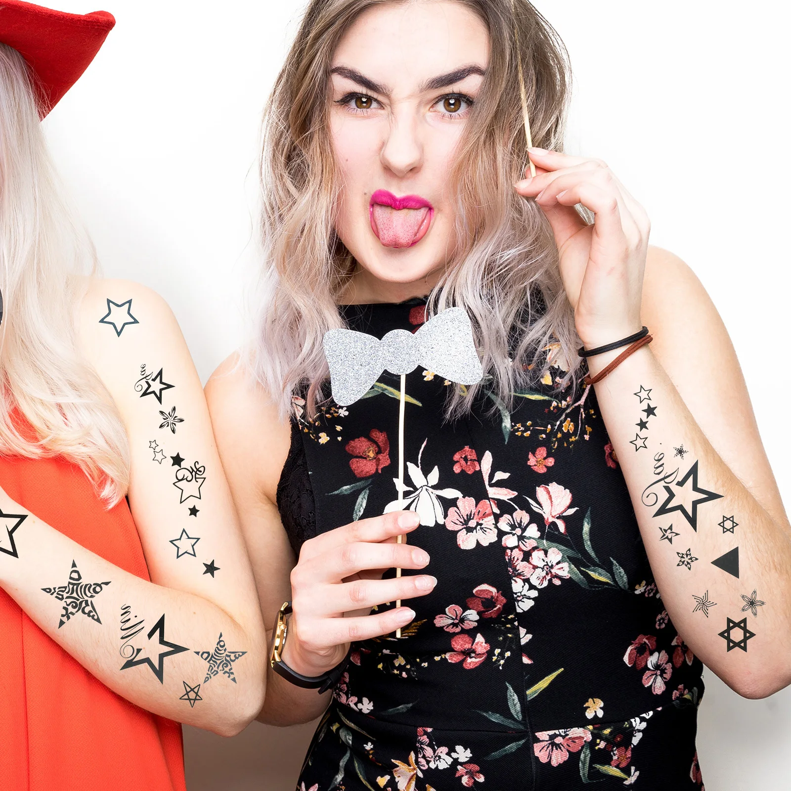 

8 Sheets Temporary Tattoo Sticker Kit Vivid Realistic Body Tattoos for Women Easy to Apply Peel and Stick Fashion Party Favors