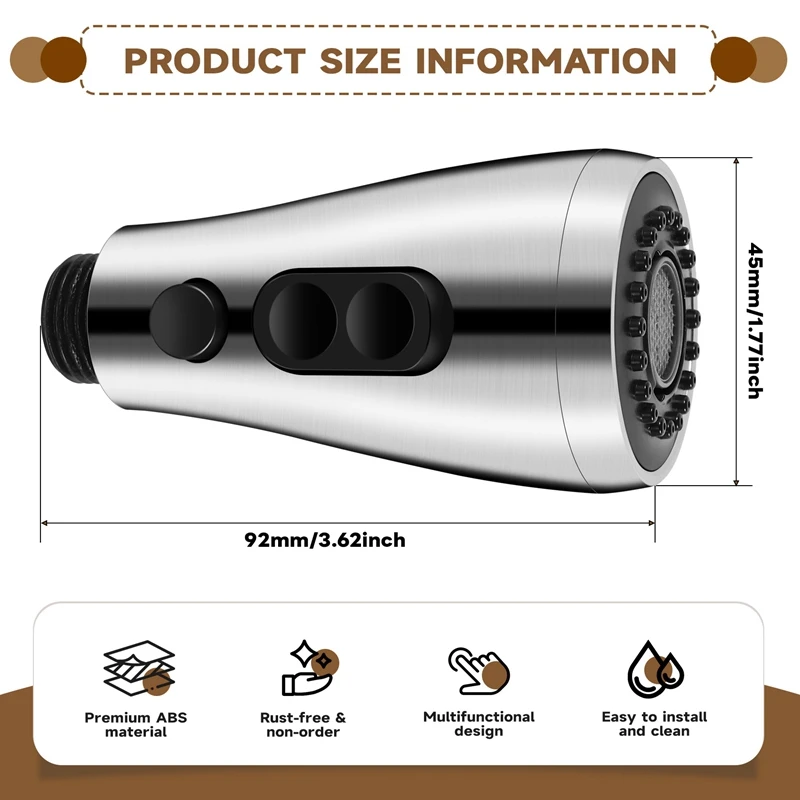 2025 New Kitchen Sink Pull Down Faucet Spray Head Nozzle Pull Out Hose Sprayer Replacement Part Faucet Head