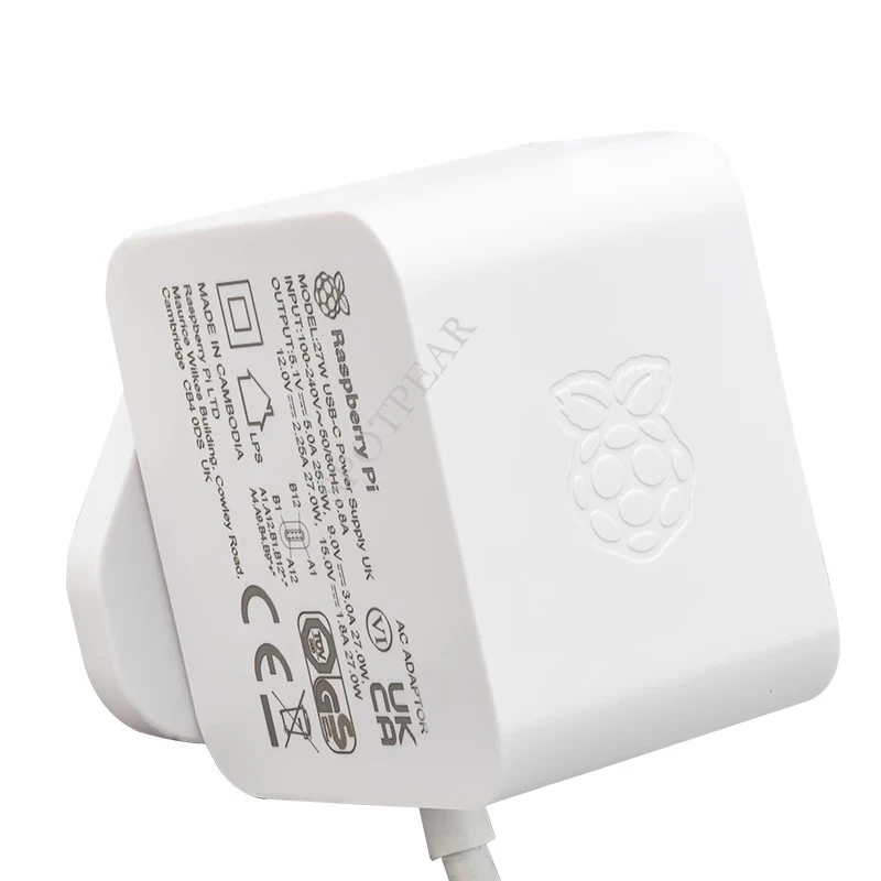 Raspber Pi 5 مصدر الطاقة الرسمي الأصلي 5V5A PD Power 27W Type-C USB Power لـ Raspber Pi 5