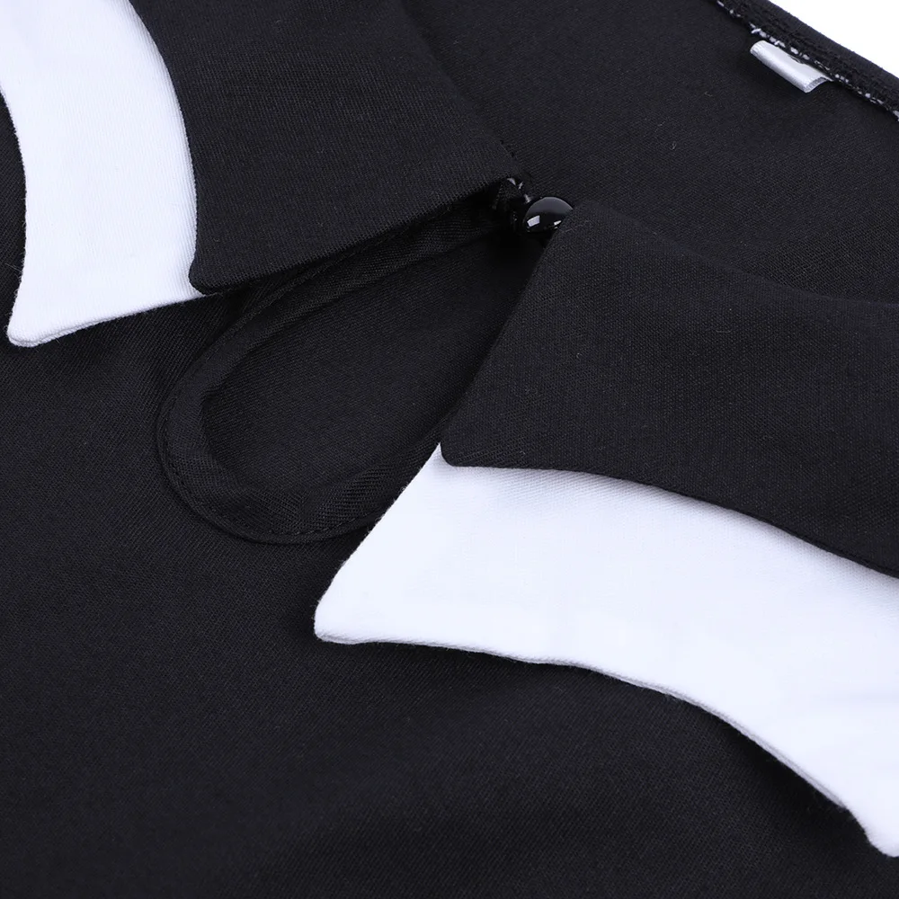 Vintage Bat Embroidery Halloween Costumes Party Retro Dresses Women Short Sleeve Retro A-Line Swing Dress