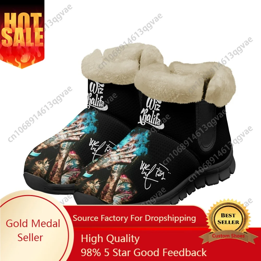 

Wiz American Rap Khalifa Singer Snow Boots Mens Womens Teenager Shoes Keep Warm High Quality Couple Sports Custom Made Sneakers